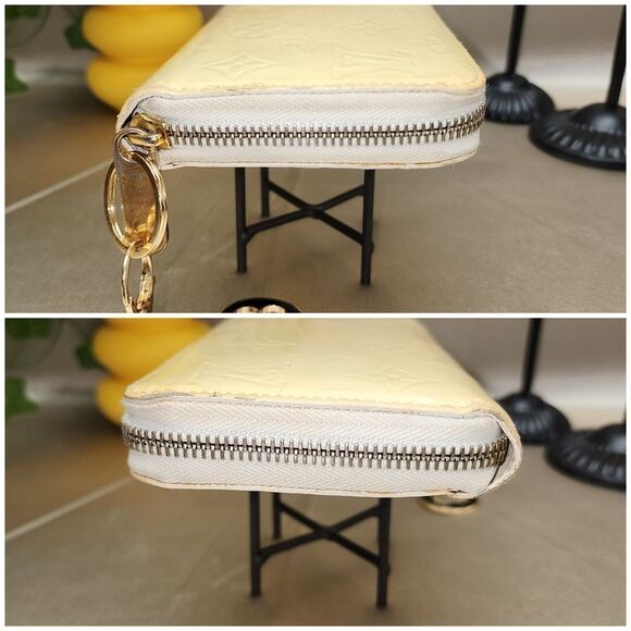 Authentic Louis Vuitton Yellow Vernis Zipper Around Wallet W/ Dust Bag - Picture 6 of 17